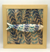 Carregar imagem no visualizador da galeria, Sardinha, Pintura, Azulejo, Decoração, Folhas, Azul, Algas, Quadro de Sardinha, azulejo de cerâmica, sardinha portuguesa, Tradicional Português,