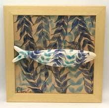 Carregar imagem no visualizador da galeria, Sardinha, Pintura, Azulejo, Decoração, Folhas, Azul, Algas, Quadro de Sardinha, azulejo de cerâmica, sardinha portuguesa, Tradicional Português,