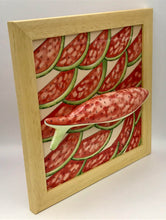 Carregar imagem no visualizador da galeria, Sardinha, Pintura, Azulejo, Decoração, Melancia, Vermelho, Pop, Moderno, Quadro de Sardinha, Azulejo de Cerâmica, Sardinha Portuguesa, Tradicional Português,