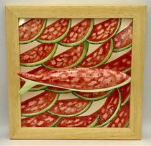 Carregar imagem no visualizador da galeria, Sardinha, Pintura, Azulejo, Decoração, Melancia, Vermelho, Pop, Moderno, Quadro de Sardinha, Azulejo de Cerâmica, Sardinha Portuguesa, Tradicional Português,