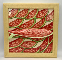 Carregar imagem no visualizador da galeria, Sardinha, Pintura, Azulejo, Decoração, Melancia, Vermelho, Pop, Moderno, Quadro de Sardinha, Azulejo de Cerâmica, Sardinha Portuguesa, Tradicional Português,