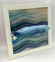 Carregar imagem no visualizador da galeria, Sardinha, Pintura, Azulejo, Decoração, ondas, Azul, Quadro de Sardinha, azulejo de cerâmica, sardinha portuguesa, Tradicional Português, casa de praia