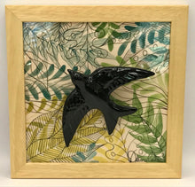 Carregar imagem no visualizador da galeria, Andorinha, Pintura, Azulejo, Decoração, folhagem, natureza, pintura em azulejo, andorinha portuguesa, pintura em cerâmica, quadro de andorinha, quadro,