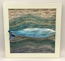 Carregar imagem no visualizador da galeria, Sardinha, Pintura, Azulejo, Decoração, peixinhos, Azul, fundo do mar, Quadro de Sardinha, azulejo de cerâmica, sardinha portuguesa, Tradicional Português,