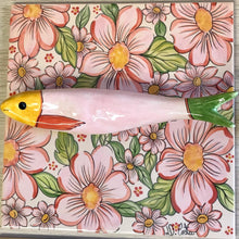 Carregar imagem no visualizador da galeria, Quadro Azulejo Sardinha, Floral Rosa - 24x24cm