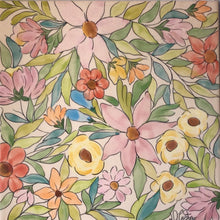 Carregar imagem no visualizador da galeria, Quadro Azulejo Sardinha, Aquarela Floral/Colorido - 24x24cm