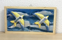 Carregar imagem no visualizador da galeria, Quadro de Andorinhas, Azulejos Pintados à Mão, Clássicos da Cultura Portuguesa, Quadro de Azulejos, Quadro com Moldura, Painel de Azulejos,