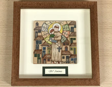 Carregar imagem no visualizador da galeria, Quadro de Santo Antônio, azulejo de cerâmica pintado à mão, Santo António de cerâmica, Santo de Lisboa, Cultura Portuguesa