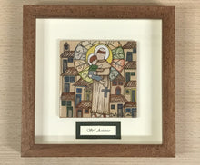 Carregar imagem no visualizador da galeria, Quadro de Santo Antônio, azulejo de cerâmica pintado à mão, Santo António de cerâmica, Santo de Lisboa, Cultura Portuguesa