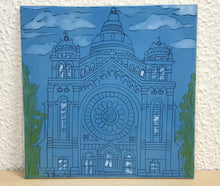 Carregar imagem no visualizador da galeria, Azulejo de ceramica pintado á mão, Santuário do Sagrado Coração de Jesus - Viana do Castelo - Portugal, para penduar, 20cm,