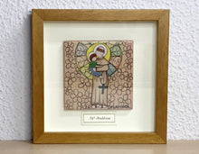 Carregar imagem no visualizador da galeria, Quadro de Santo Antônio, azulejo de cerâmica pintado à mão, Santo António de cerâmica, Santo de Lisboa, Cultura Portuguesa