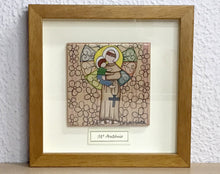 Carregar imagem no visualizador da galeria, Quadro de Santo Antônio, azulejo de cerâmica pintado à mão, Santo António de cerâmica, Santo de Lisboa, Cultura Portuguesa