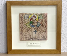 Carregar imagem no visualizador da galeria, Quadro de Santo Antônio, azulejo de cerâmica pintado à mão, Santo António de cerâmica, Santo de Lisboa, Cultura Portuguesa