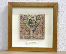 Carregar imagem no visualizador da galeria, Quadro de Santo Antônio, azulejo de cerâmica pintado à mão, Santo António de cerâmica, Santo de Lisboa, Cultura Portuguesa