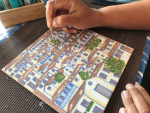 Carregar imagem no visualizador da galeria, Quadro com Pintura Naif, com Moldura de Madeira, Pintura em Azulejo, Arte Naif, pintado à Mão, Decoração, Edição limitada, Pequeno 24x24cm