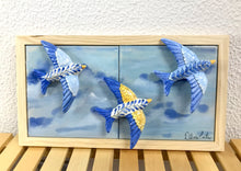 Carregar imagem no visualizador da galeria, Quadro Azulejos- Céu de Andorinhas - 18x33x5cm