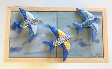 Carregar imagem no visualizador da galeria, Quadro Azulejos- Céu de Andorinhas - 18x33x5cm