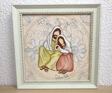 Carregar imagem no visualizador da galeria, Presépio de cerâmica, Quadro de presépio, azulejo pintado á mão, pintura de presépio, painel de azulejo, religioso, arte em azulejo, Natal