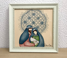 Carregar imagem no visualizador da galeria, Presépio de cerâmica, Quadro de presépio, azulejo pintado á mão, pintura de presépio, painel de azulejo, religioso, arte em azulejo, Natal