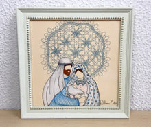 Carregar imagem no visualizador da galeria, Presépio de cerâmica, Quadro de presépio, azulejo pintado á mão, pintura de presépio, painel de azulejo, religioso, arte em azulejo, Natal