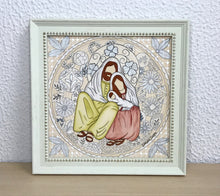 Carregar imagem no visualizador da galeria, Presépio de cerâmica, Quadro de presépio, azulejo pintado á mão, pintura de presépio, painel de azulejo, religioso, arte em azulejo, Natal