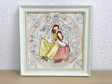 Carregar imagem no visualizador da galeria, Presépio de cerâmica, Quadro de presépio, azulejo pintado á mão, pintura de presépio, painel de azulejo, religioso, arte em azulejo, Natal