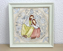 Carregar imagem no visualizador da galeria, Presépio de cerâmica, Quadro de presépio, azulejo pintado á mão, pintura de presépio, painel de azulejo, religioso, arte em azulejo, Natal