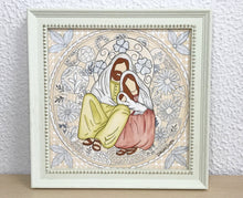 Carregar imagem no visualizador da galeria, Presépio de cerâmica, Quadro de presépio, azulejo pintado á mão, pintura de presépio, painel de azulejo, religioso, arte em azulejo, Natal