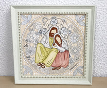 Carregar imagem no visualizador da galeria, Presépio de cerâmica, Quadro de presépio, azulejo pintado á mão, pintura de presépio, painel de azulejo, religioso, arte em azulejo, Natal