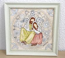 Carregar imagem no visualizador da galeria, Presépio de cerâmica, Quadro de presépio, azulejo pintado á mão, pintura de presépio, painel de azulejo, religioso, arte em azulejo, Natal