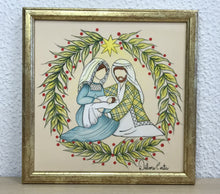 Carregar imagem no visualizador da galeria, Presépio de cerâmica, Quadro de presépio, azulejo pintado á mão, pintura de presépio, painel de azulejo, religioso, arte em azulejo, Natal