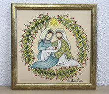 Carregar imagem no visualizador da galeria, Presépio de cerâmica, Quadro de presépio, azulejo pintado á mão, pintura de presépio, painel de azulejo, religioso, arte em azulejo, Natal