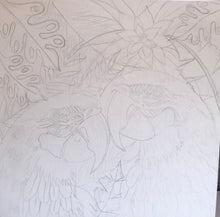 Carregar imagem no visualizador da galeria, Quadro de Araras, pintura acrilica, tela emoldurada