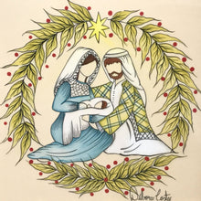 Carregar imagem no visualizador da galeria, Presépio de cerâmica, Quadro de presépio, azulejo pintado á mão, pintura de presépio, painel de azulejo, religioso, arte em azulejo, Natal