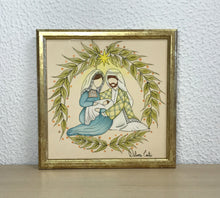 Carregar imagem no visualizador da galeria, Presépio de cerâmica, Quadro de presépio, azulejo pintado á mão, pintura de presépio, painel de azulejo, religioso, arte em azulejo, Natal