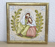Carregar imagem no visualizador da galeria, Presépio de cerâmica, Quadro de presépio, azulejo pintado á mão, pintura de presépio, painel de azulejo, religioso, arte em azulejo, Natal