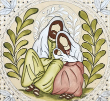 Carregar imagem no visualizador da galeria, Presépio de cerâmica, Quadro de presépio, azulejo pintado á mão, pintura de presépio, painel de azulejo, religioso, arte em azulejo, Natal