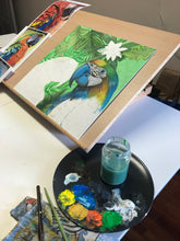 Carregar imagem no visualizador da galeria, Quadro de Araras, pintura acrilica, tela emoldurada