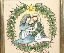 Carregar imagem no visualizador da galeria, Presépio de cerâmica, Quadro de presépio, azulejo pintado á mão, pintura de presépio, painel de azulejo, religioso, arte em azulejo, Natal