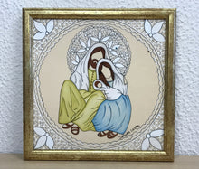 Carregar imagem no visualizador da galeria, Presépio de cerâmica, Quadro de presépio, azulejo pintado á mão, pintura de presépio, painel de azulejo, religioso, arte em azulejo, Natal