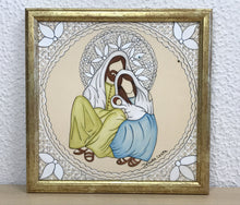 Carregar imagem no visualizador da galeria, Presépio de cerâmica, Quadro de presépio, azulejo pintado á mão, pintura de presépio, painel de azulejo, religioso, arte em azulejo, Natal