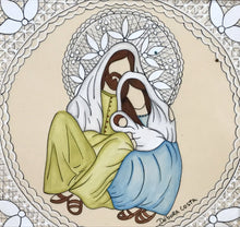 Carregar imagem no visualizador da galeria, Presépio de cerâmica, Quadro de presépio, azulejo pintado á mão, pintura de presépio, painel de azulejo, religioso, arte em azulejo, Natal