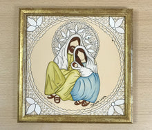 Carregar imagem no visualizador da galeria, Presépio de cerâmica, Quadro de presépio, azulejo pintado á mão, pintura de presépio, painel de azulejo, religioso, arte em azulejo, Natal