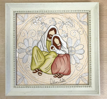 Carregar imagem no visualizador da galeria, Presépio de cerâmica, Quadro de presépio, azulejo pintado á mão, pintura de presépio, painel de azulejo, religioso, arte em azulejo, Natal