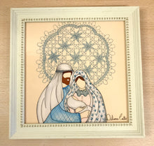 Carregar imagem no visualizador da galeria, Presépio de cerâmica, Quadro de presépio, azulejo pintado á mão, pintura de presépio, painel de azulejo, religioso, arte em azulejo, Natal