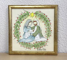 Carregar imagem no visualizador da galeria, Cópia de Quadro presépio/Sagrada família/Quadro religioso/Decoração de Natal/Impresão de presépio/Ilustração/reprodução/Impresão em papel Fine Art