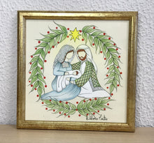 Carregar imagem no visualizador da galeria, Cópia de Quadro presépio/Sagrada família/Quadro religioso/Decoração de Natal/Impresão de presépio/Ilustração/reprodução/Impresão em papel Fine Art