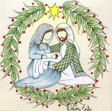 Carregar imagem no visualizador da galeria, Cópia de Quadro presépio/Sagrada família/Quadro religioso/Decoração de Natal/Impresão de presépio/Ilustração/reprodução/Impresão em papel Fine Art