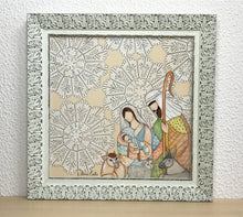 Carregar imagem no visualizador da galeria, Presépio de cerâmica, Quadro de presépio, azulejo pintado á mão, pintura de presépio, painel de azulejo, religioso, arte em azulejo, Natal