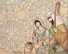 Carregar imagem no visualizador da galeria, Presépio de cerâmica, Quadro de presépio, azulejo pintado á mão, pintura de presépio, painel de azulejo, religioso, arte em azulejo, Natal